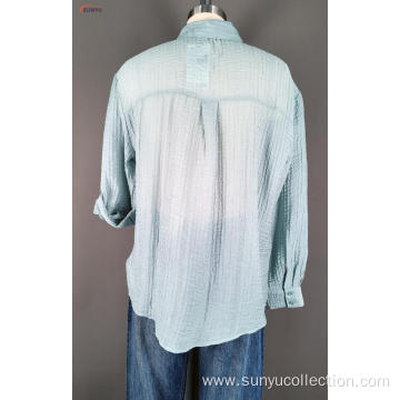 Ladie's shirt collar long sleeve shirt